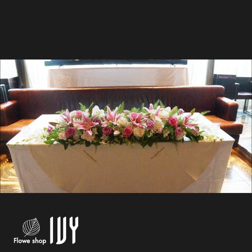 【花事例153】渋谷区 MAIMON/EBISU ウェディングに届けた高砂装花
