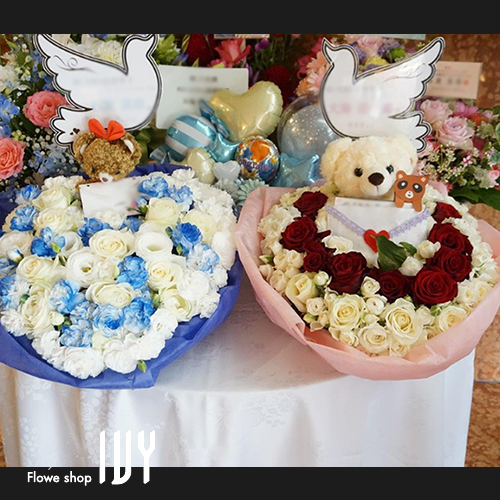 【花事例473】東京ガーデンパレス 石渡真修様/大海将一郎様の朗読劇出演祝いにお届けした花